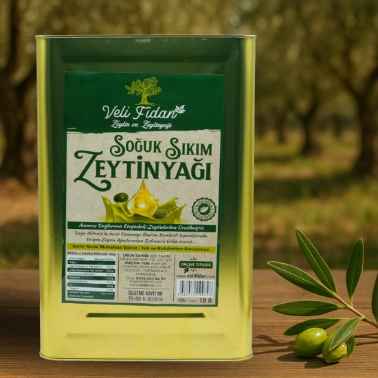 Soğuk Sıkım Naturel Sızma Zeytinyağı 18 kg Teneke