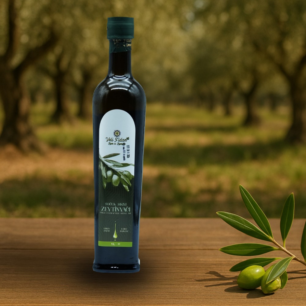 Soğuk Sıkım Naturel Sızma Zeytinyağı 1 Litre Fiorentia Cam Şişe