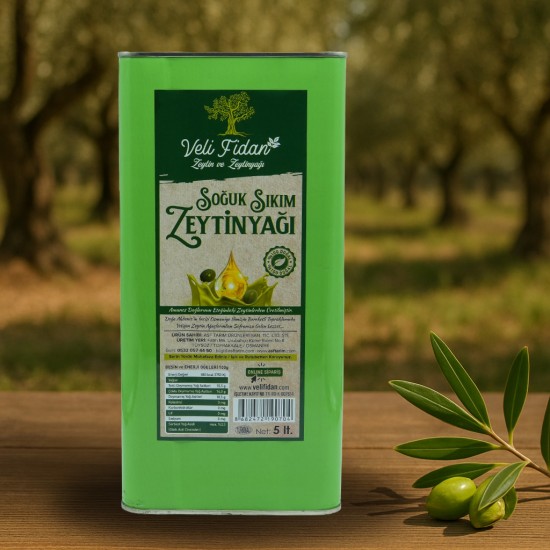 Soğuk Sıkım Naturel Sızma Zeytinyağı 5 kg Teneke